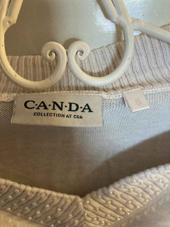 Vintage Canda Pulli Mit Perlen S Creme - Bild 3 von 4