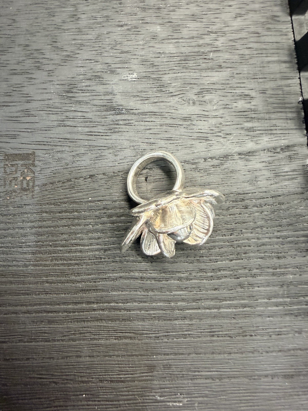 Large Sterling Silver Flower Statement Ring - Art… - image 3