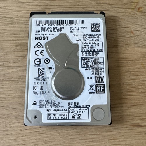HGST 2,5" HDD SATA - 1TB HTS541010A7E630 P/N: 0J42301 OKT 2016