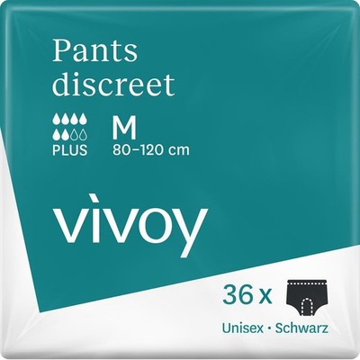 Pants Discreet Plus M schwarz - 36 Pants im Monatspaket (4 x 9 Stück) - bei 