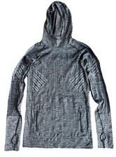 Lululemon Rest Less Hoodie Heathered Grey Size 6 Workout Pilates Activewear Hood