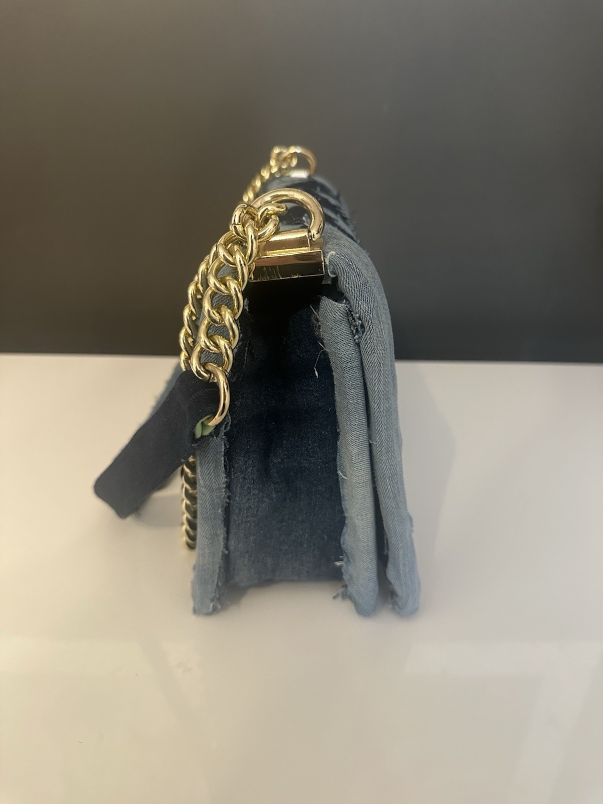 Custom Levis Blue Denim Patchwork Flap Purse BCBG… - image 4