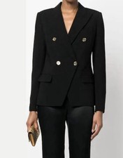 MICHAEL Michael Kors Women's Black Double-Breasted Peak Lapel Blazer, Size 4