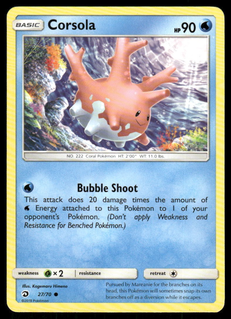 Corsola 27/70 Common Dragon Majesty Pokemon Near Mint