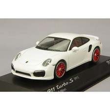 Minichamps Porsche 911 991 Turbo S Japan Edition White Red Rims 1/43