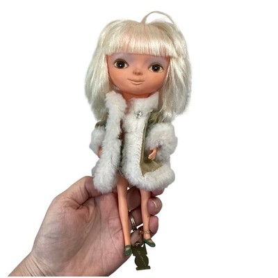 Vintage Kamar Doll Tivoli Mona Pre Blythe Blonde Outfit Hangtag Big Eyes Japan