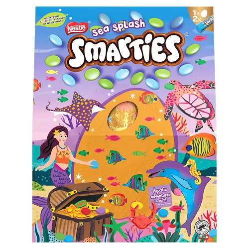 Smarties Milk Chocolate Sea Splash Easter Egg 226g with Smarties Tubes