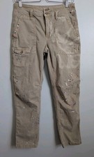 Anthropologie Wanderer Cargo Paint Splatter Utility Pants Grunge Distressed 26