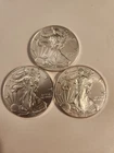 American Silver Eagle Coins, Lot of 3 - 2016 1oz .999 Fine Silver, 3oz of Silver