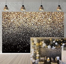 Golden Photography Backdrop Black And Gold Glitter Wedding Party Decor Studio