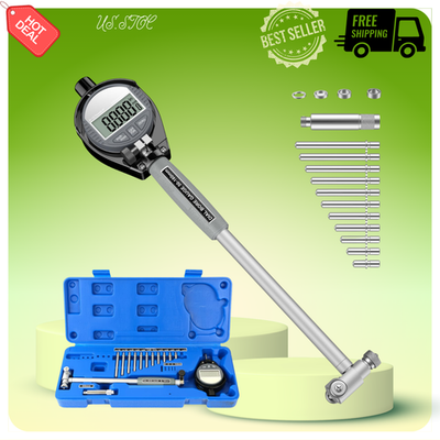 #ad NEW Digital Bore Gauge Set w LCD Indicator 2 6in 0.0005 Cylinder Measurement $52.49