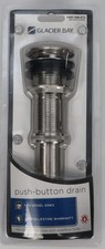 Glacier Bay Decorative Push-Button Sink Drain Without Overflow in Brushed Nickel