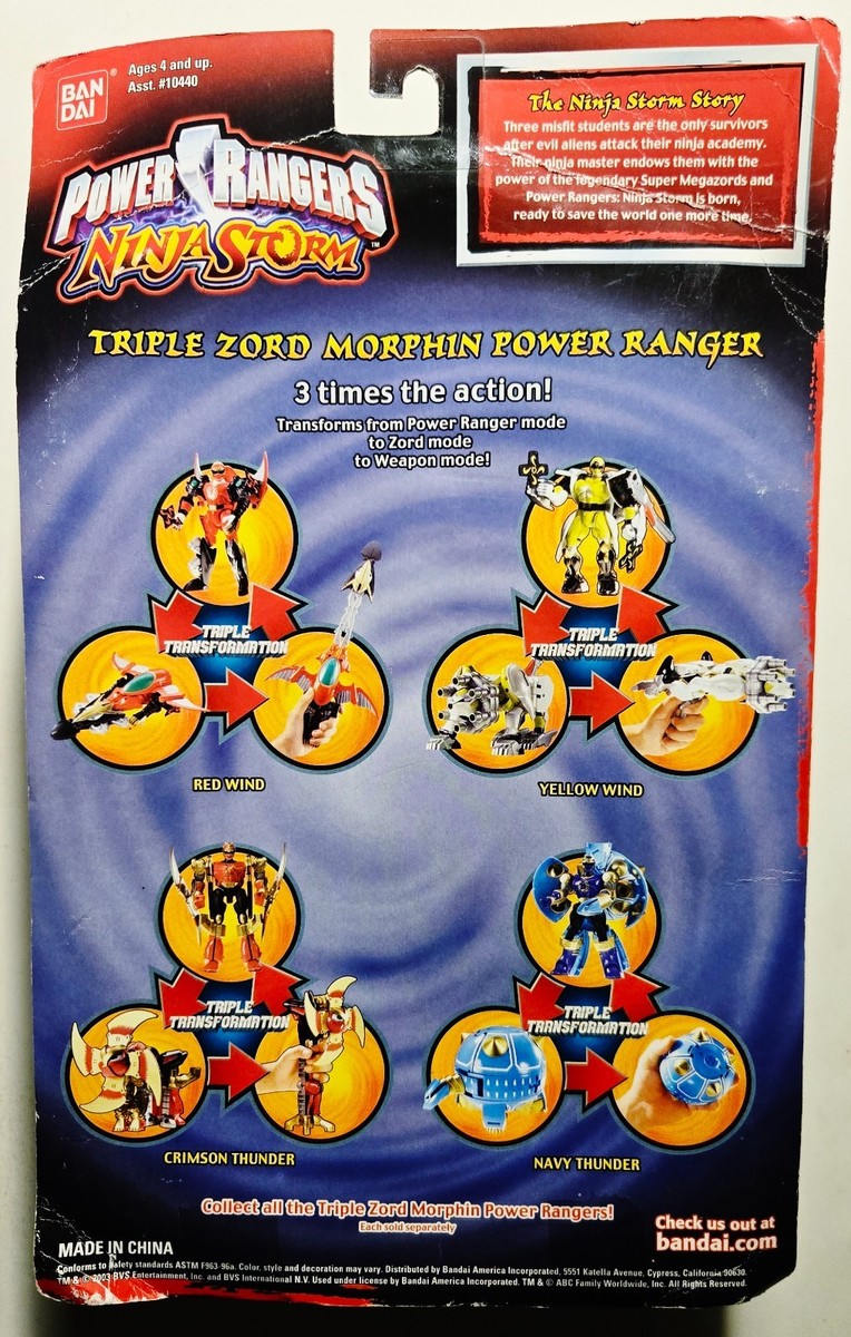 Vintage 2003 Bandai Power Rangers Ninja Storm Triple Zord Morphin