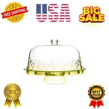 Dublin Collection Cake Stand with Lid - 6-in-1 Multi-Purpose Yellow Centerpiece