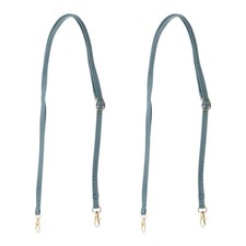 2 Pcs 51 Inch Leather Purse Handle Strap  Adjustable Length Strap Gray Blue