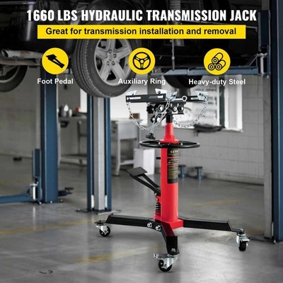 1322 LBS 2 Stage Hydraulic Transmission Jack w/360°Swivel Wheel