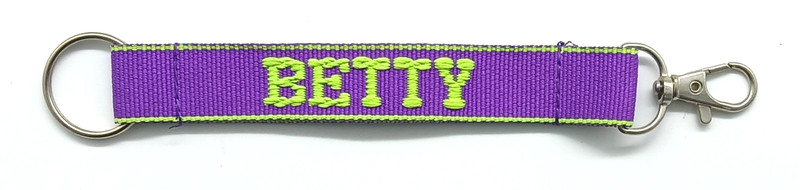 Vintage Name "BETTY" Fabric Lanyard Keychain Keyring