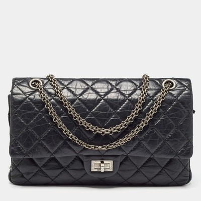 Chanel Black Quilted Aged Leather Reissue 255 Classic 226 Flap Bag