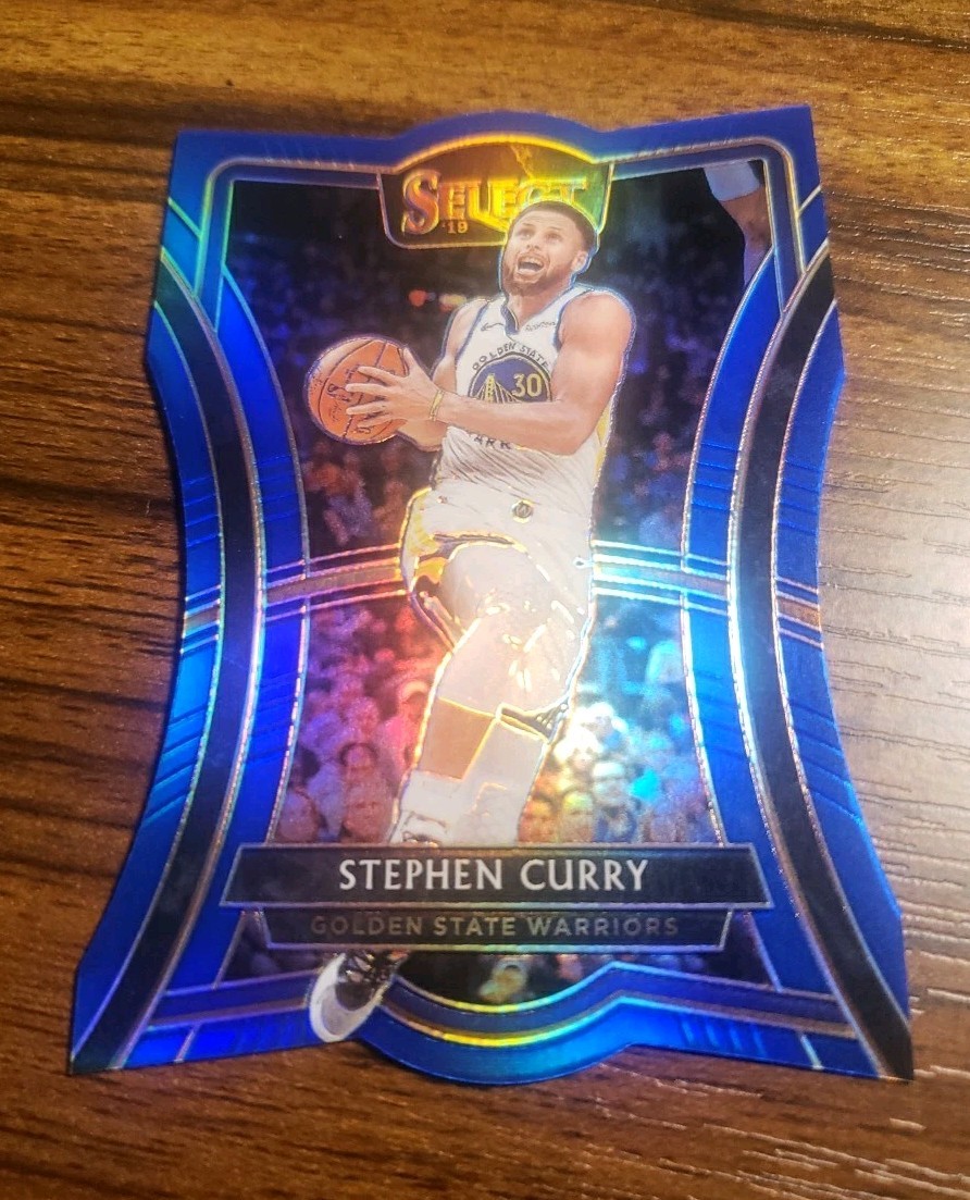 STEPHEN CURRY 2019-20 Panini Select #119 Blue Die-Cut Prizm 21/249 Premier Level