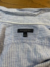 Banana Republic Shirt Mens L Slim Fit Blue Plaid Long Sleeve Button Down