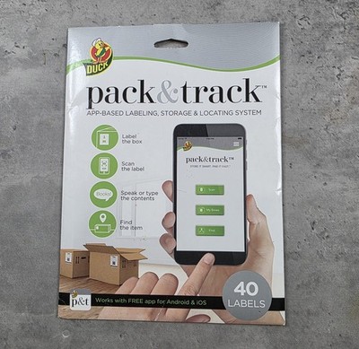 Duck Pack and Track Labels App-Based Storage Locating System 40pk NEW Sealed 