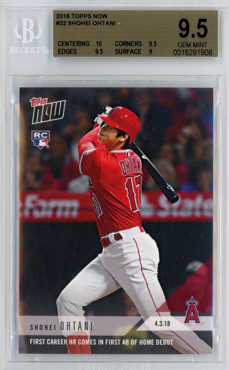 2018 TOPPS NOW MLB #32 SHOHEI OHTANI - BGS GEM MINT 9.5 with 10