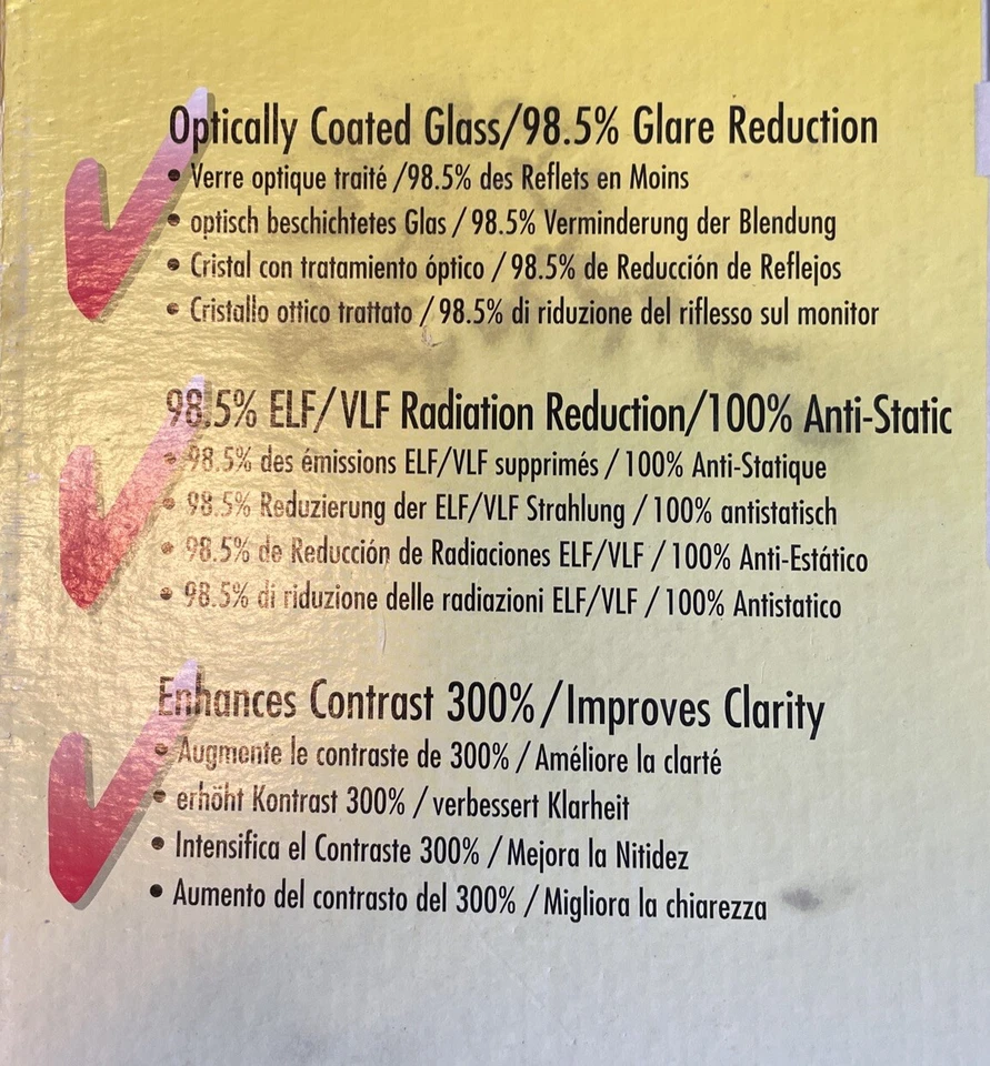 Ocli Glare Guard 500 Standard Computer Monitor Filter For 19-21” Vtg Monitors - Image 2 of 4