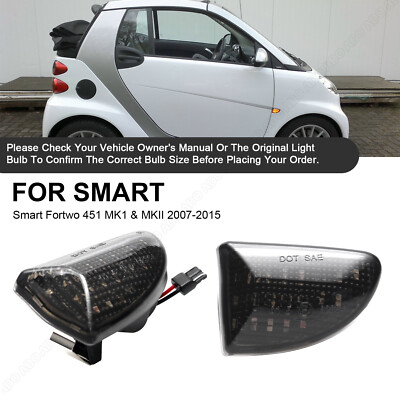 FÜR SMART FORTWO 451 CABRIO COUPE 07-14 SCHWARZ LED SEITENBLINKER BLINKER SMOKED