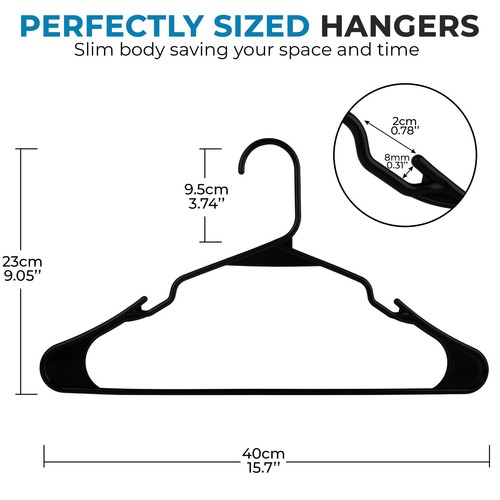 50 x ADULT HANGERS COAT HANGERS HANGER COAT STRONG PLASTIC CLOTHES DRESS - Picture 4 of 6