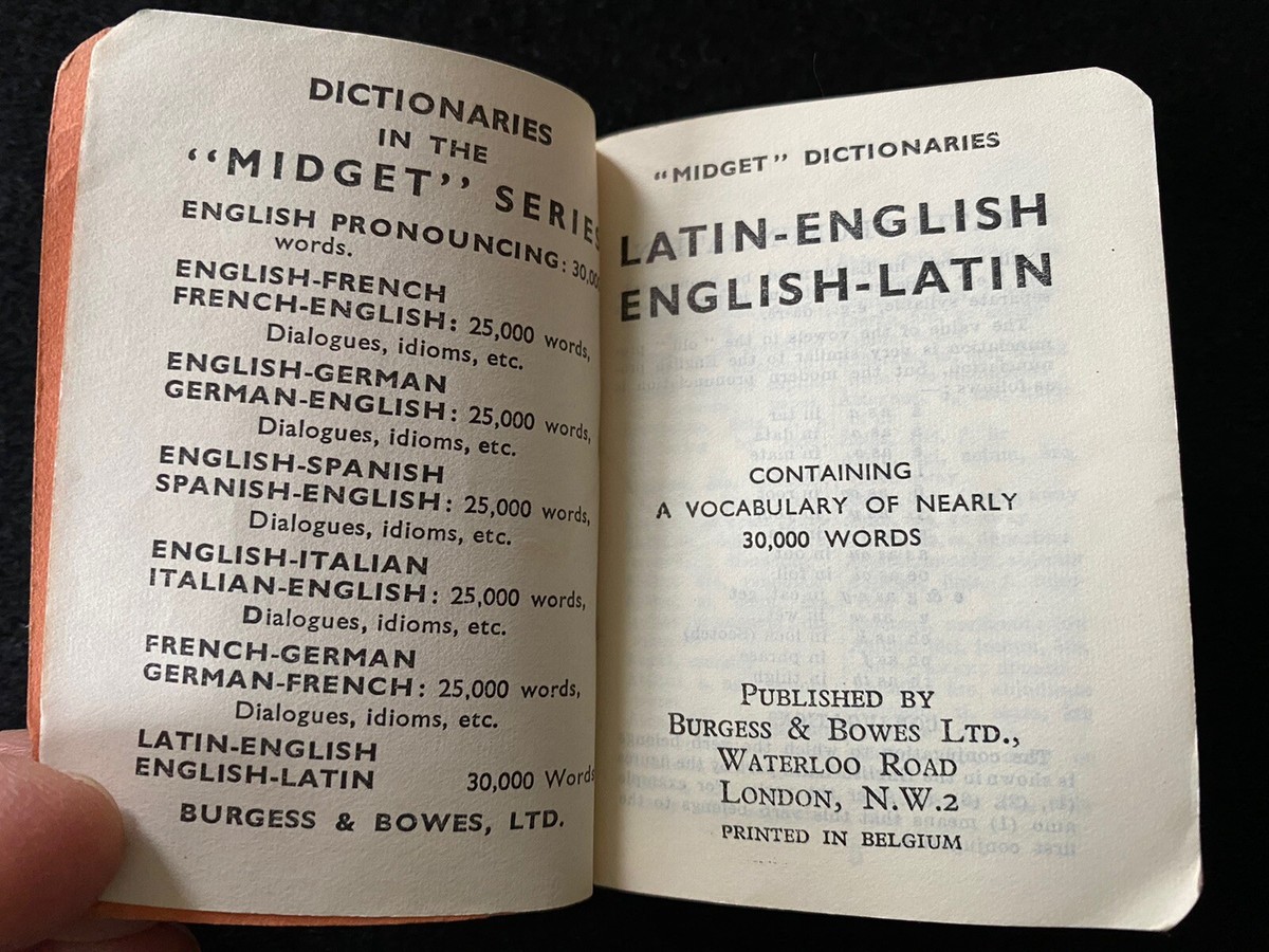 豆本 BURGESS & BOWES MIDGET Dictionary Vtg English German Midget Series Dictionaries Book Miniature