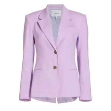 Frame The Femme Blazer Womens 10 Lilac Purple Linen Blend Jacket Nwt