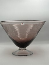 Vintage1980s Blenko Dusty Rose Centerpiece Bowl 7 5/8  Tall 11  Wide