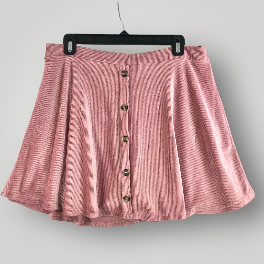 Knit Works Girls Pink Velour Ribbed Skirt Size XL Plus Shorts