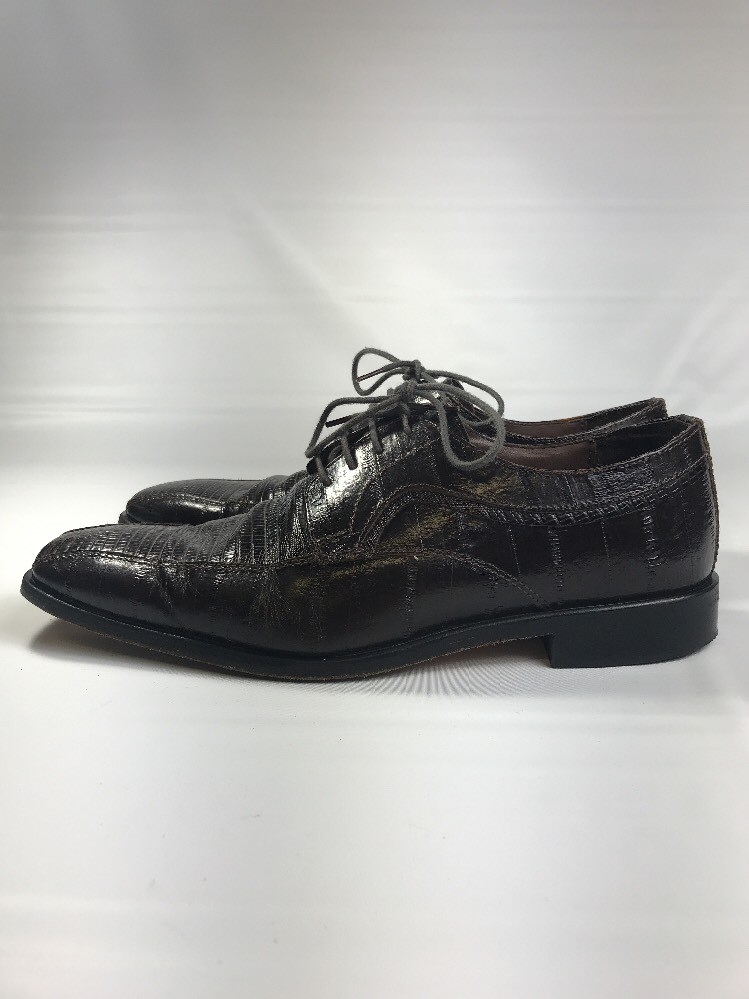 Stacy Adams Men\'s Kendall Dark Brown Croc-Embossed Oxfords Dress Shoes 5.5 Vintage 80 main image 2