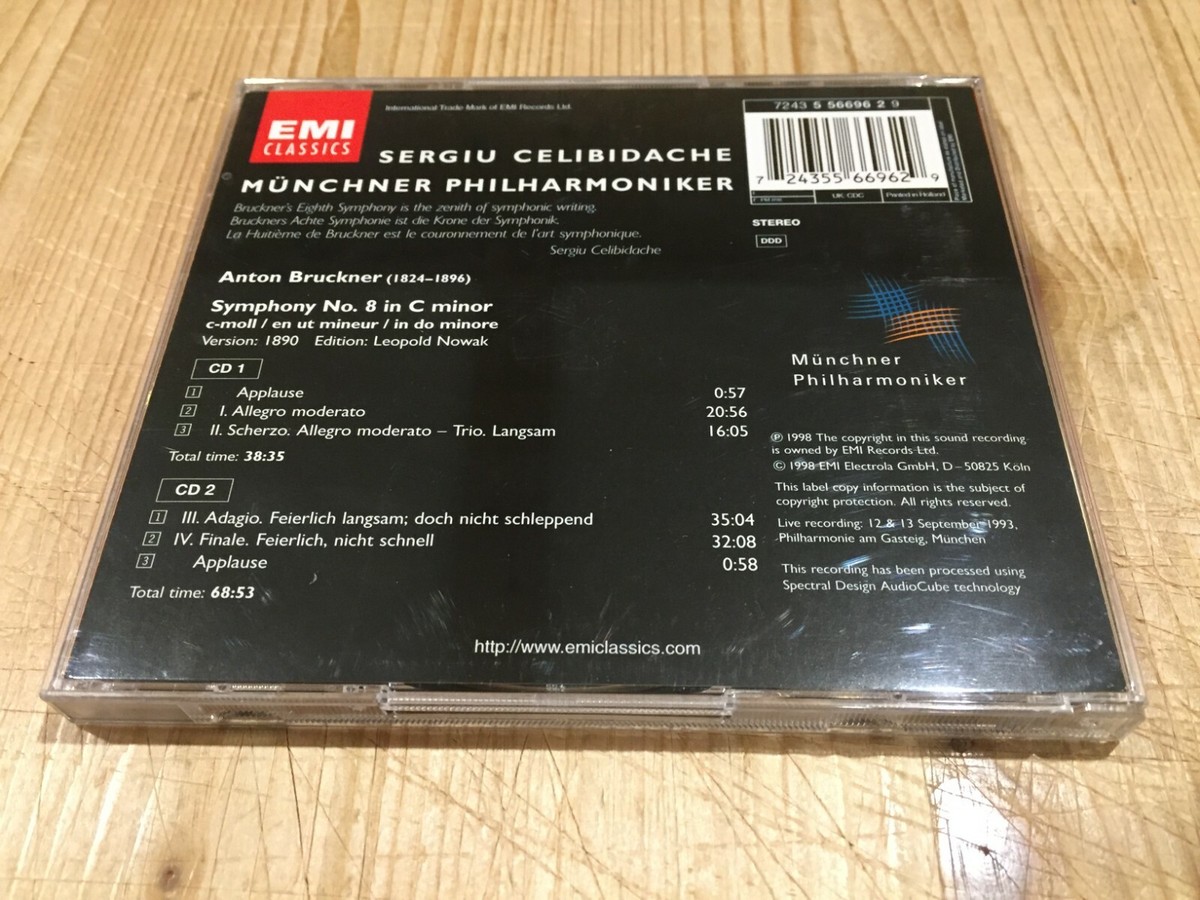 Bruckner Symphony No.8 SERGIU CELIBIDACHE MPO ORIG EMI CLASSICS 2