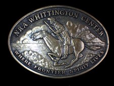 NRA WHITTINGTON CENTER WHERE FRONTIER SPIRIT LIVES BELT BUCKLE VINTAGE 1970'S