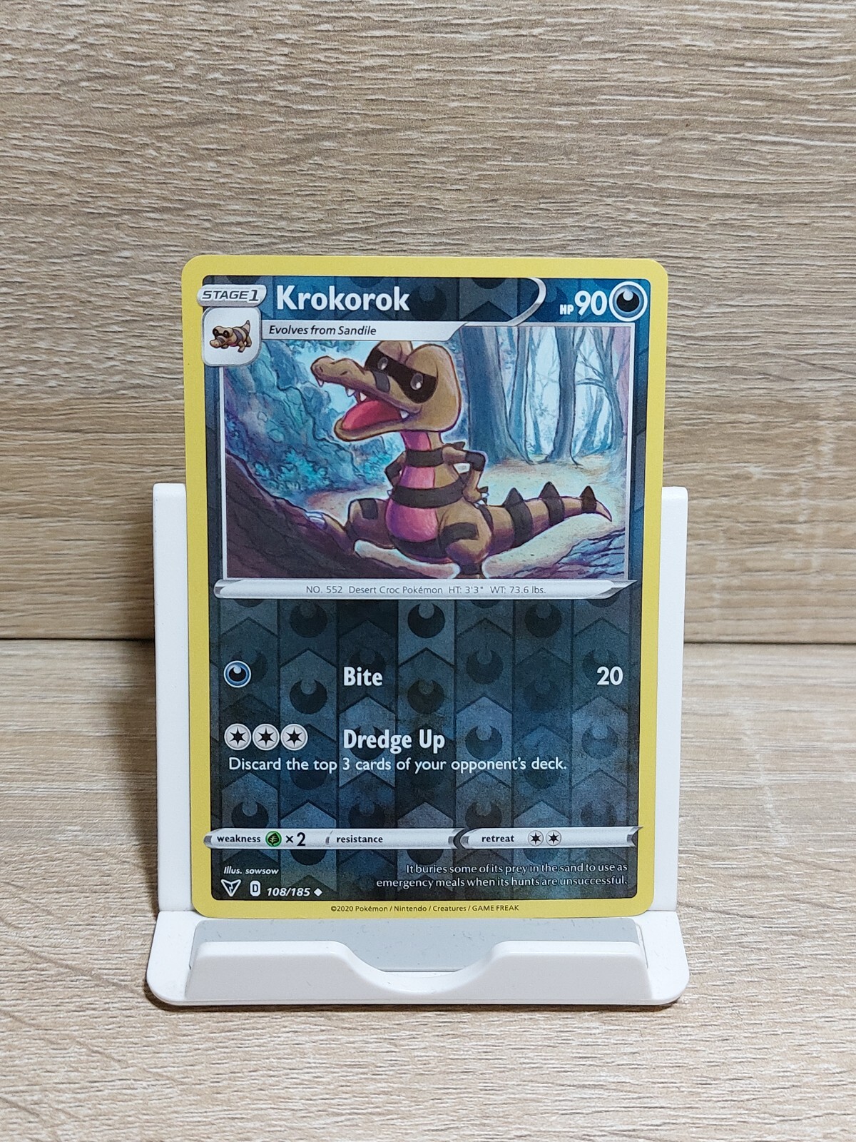 Krokorok 108/185 Reverse Holo Vivid Voltage Pokemon Card