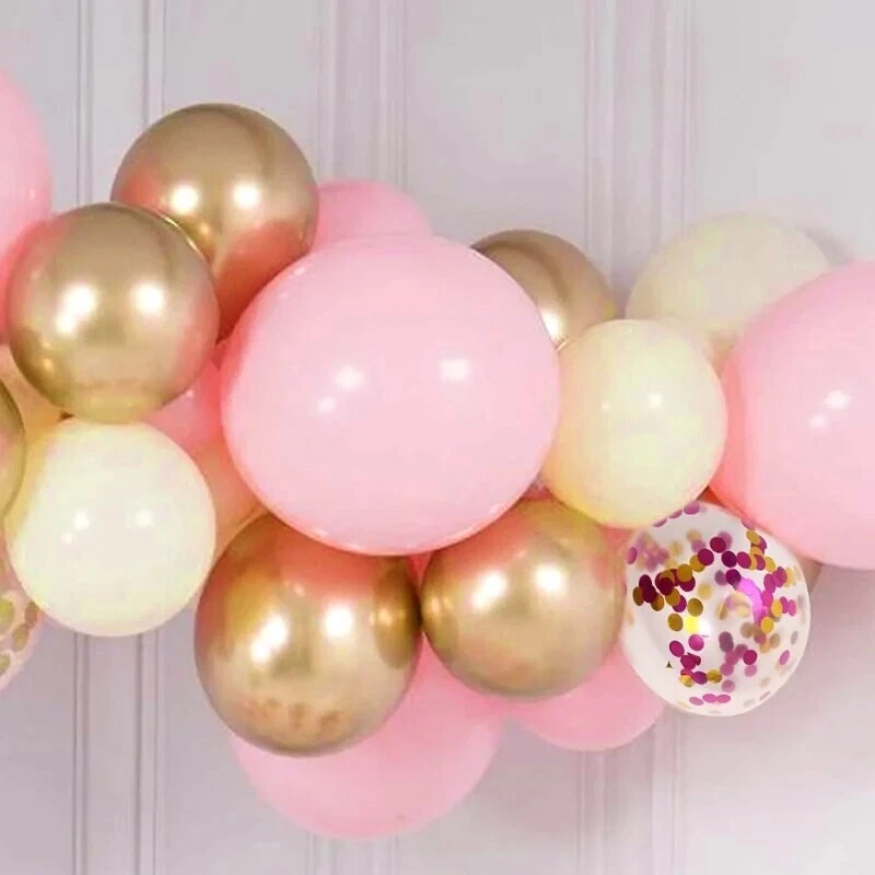 Pink Roes Gold ARCH SET + Garland HELIUM 100pcs Balloons BABY SHOWER Wedding UK - Изображение 3 из 3