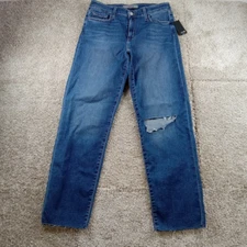 Joes Jeans Womens 28 Blue Flawless Fabric Factory Distressed Boyfriend Raw Hem