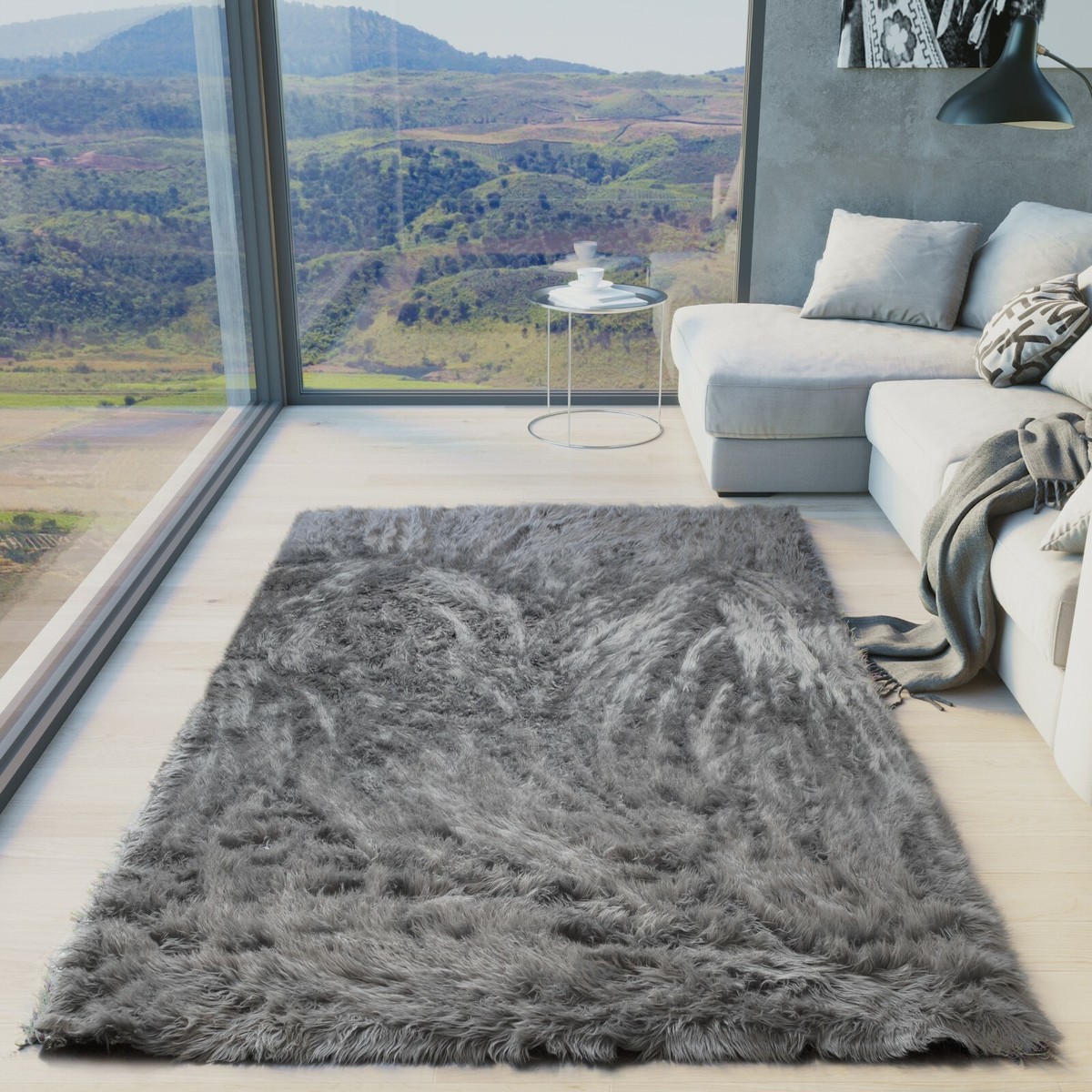 RugBerry 6x9 ft Faux Fur Sheepskin Area Rug Soft Fluffy Home Shag