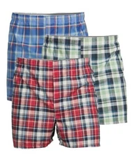 Gildan Men's 3pk Classic Woven Boxers Plaid Multiple Sizes You Pick New in Pack