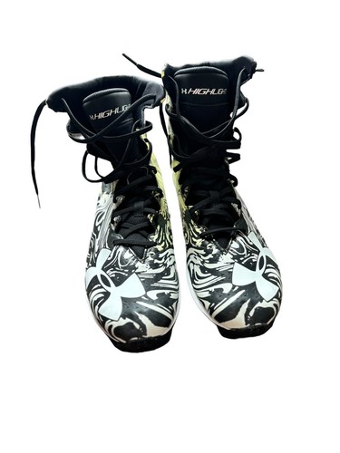 NWOB Mens Under Armour Highlight 1289772-011 Football Cleats Black White Size 12 - Picture 2 of 7