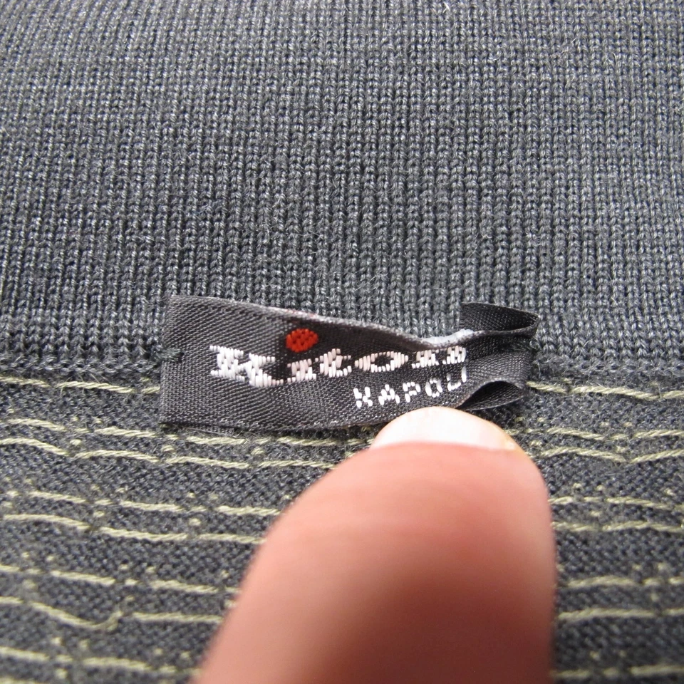 Kiton Napoli Quarter Zip Polo Mens Medium Black Cashmere Silk Made in Italy - Image 4 of 4