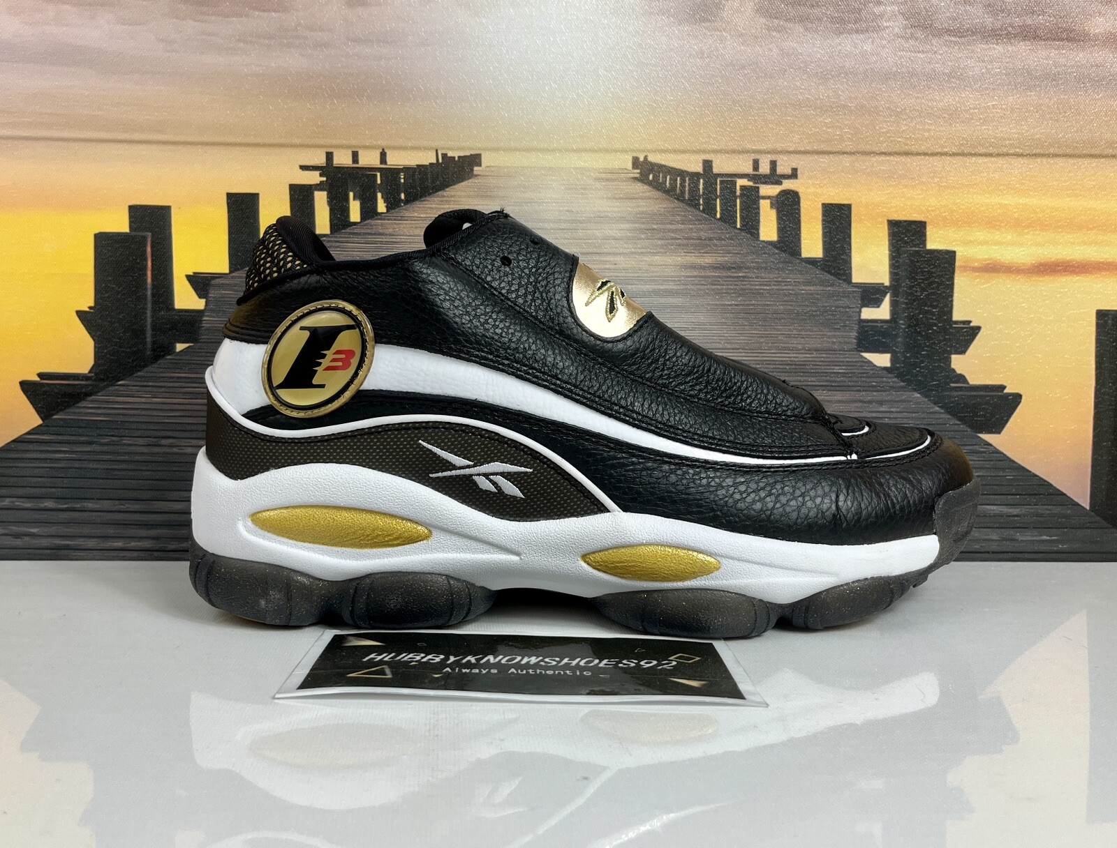 Reebok The Answer DMX Black Gold Allen Iverson Shoes GW6372 Men's size 11