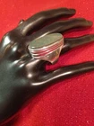 Vtg 1970s Joachim S'Paliu Sterling Silver Stone Ring Mod Modernist Mid-century 6