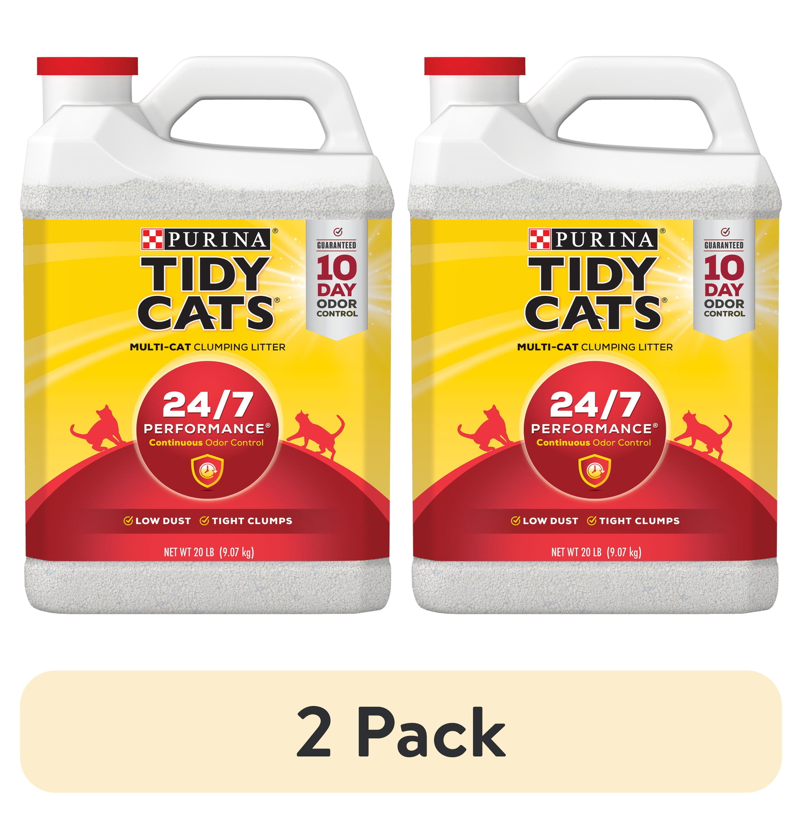 (2 pack) Purina Tidy Cats Clumping Cat Litter, 24/7 Performance Multi