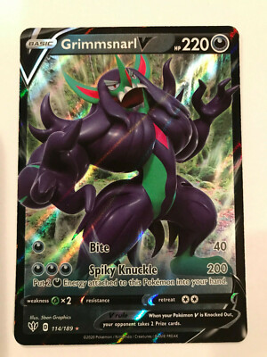 Grimmsnarl V 114/189 Darkness Ablaze Pokemon Card TCG Sword