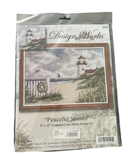 Design Works Peaceful Shores Lighthouse Counted Cross Stitch Picture Kit #2591
