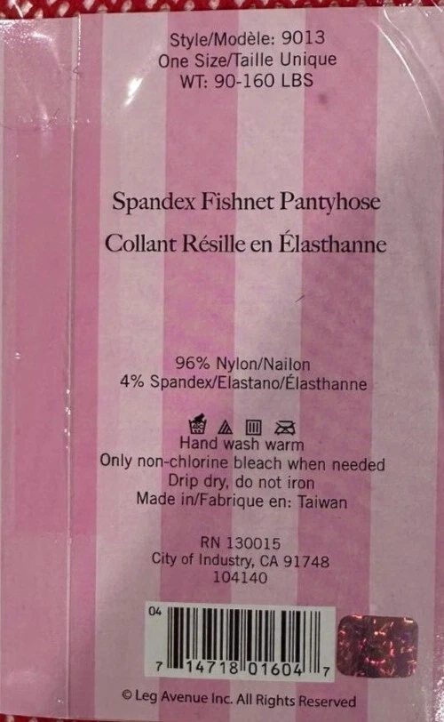 Pantimedias para mujer Red Fishnet, talla única, TOTALMENTE NUEVAS, Leg Avenue Foto 3 de 4