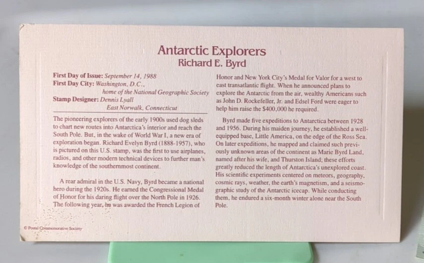 Golden Replica 1989 22Kt Gold Antarctic Explorers Complete Set Of 4 Stamps FDC - Image 3 of 4